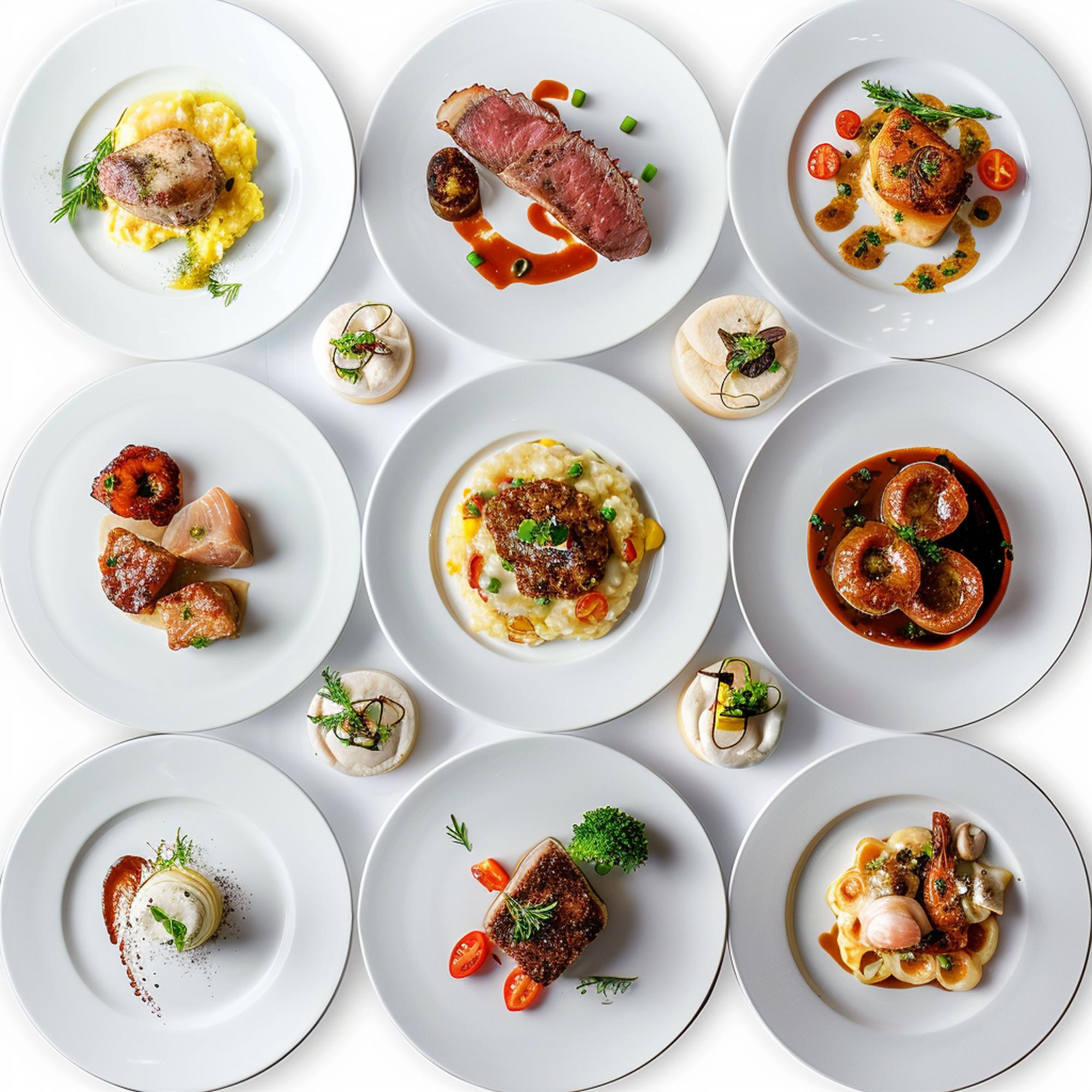 Selection of plated meals representing plans